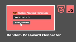 🔥 Random Password Generator using Html, CSS, Javascript | Vanilla Javascript Project
