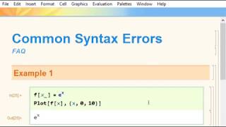 Common Syntax Errors in Mathematica