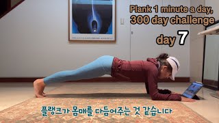 갱년기 아줌마의 뱃살빼기 프로젝트, 플랭크 하루 딱 1분/300일 도전, 7일째 #plankworkout #plankeveryday #plank