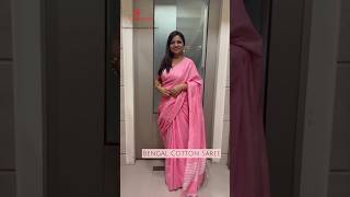 Pink Bengal Cotton Saree, Best For Office Wear | Daily Wear |Whatsapp +917738869115