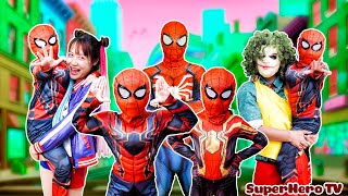 TEAM SPIDER-MAN VS NEW BAD HERO || Kid Joker Rescue KID SPIDER MAN From JOKER ( LIVE ACTION )