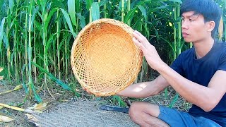 5 minutes Bamboo craft Part 23 - Home Made Basket from bamboo