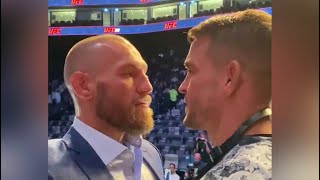 Conor Mcgregor and Dustin Poirier intense face off before UFC 257 in Abu Dhabi