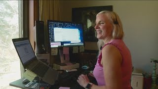 Work-at-home mom loses 50 pounds, while walking 6500 miles on a treadmill under her desk