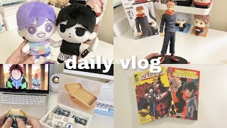 vlog 🏡 unboxing anime figure, reading manga, omori plushies haul, chill day in my life at home