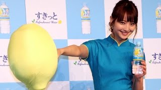 佐々木希、パンチシーンは「いい運動」新飲料「アサヒ すきっと レモン」発表会3