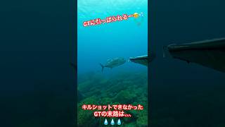 【魚突き】GTのパワーが凄過ぎた！！！#shorts #spearfishing #魚突き#fisherman #gianttravely #ロウニンアジ