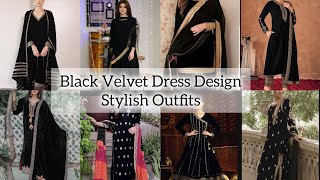 New Trending Black Velvet Suit Design|| stylish outfit fashion|| party wear \u0026 wedding dress ideas