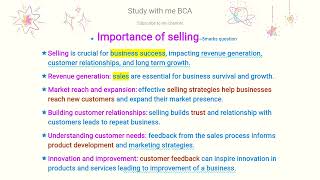 Importance of selling| 5 marks question|BCA|degree| second semester|marketing skills|