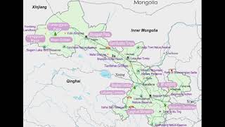 甘肃省地图 [ map of Gansu China ]