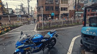 Tokyo Snow | Motorcycle Ride 4K Ralaxing ASMR Japan | GSXR 125 POV