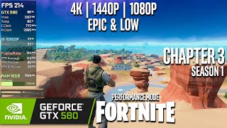 GTX 580 | Fortnite Performance Mode - 4K, 1440p, 1080p - Epic \u0026 Low