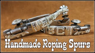 HANDMADE ROPING SPURS by BRUCE CHEANEY - SPUR MAKING - ENGRAVING