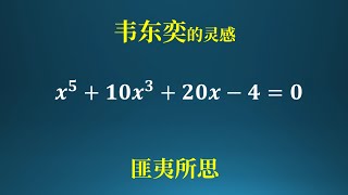 韦东奕10年前的瞪眼功底，妙解一元五次方程！