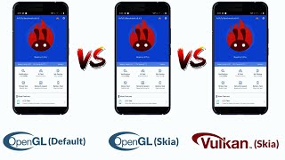 Open GL (Default) VS Open GL (Skia) VS Vulkan (Skia) Antutu Benchmark