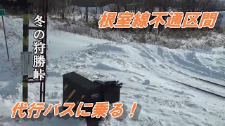 【冬の狩勝峠】かつての絶景と同じルートを走る根室本線の列車代行バスに乗る！【災害不通区間】