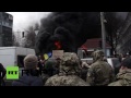 aidar battalion protests burns tires at kiev military hq