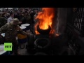 aidar battalion protests burns tires at kiev military hq