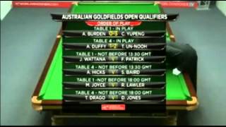 Snooker Australian Goldfields Open 2012 qualifiers  R2 - Burden vs Cao曹宇鵬  - Fr.3/4