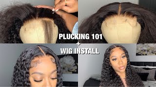 HOW TO PERFECTLY PLUCK A 5x5 CLOSURE WIG EVERYTIME! + WIG INSTALL | Unice Hair