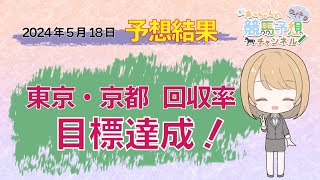 【JRA】5月18日中央競馬　東京・京都・新潟　予想結果の的中率・回収率