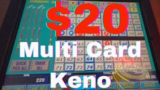 Playing $20 on Multi Card Keno at Sunset Station Casino - Henderson, NV