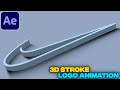 3D Stroke Logo Animation Tutorial in After Effects | No Plugins | 3D Stroke Logo Reveal