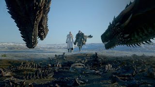 Jon Snow rides the dragon Rhaegal - Game of Thrones Season 8 epsiode 1