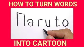 SUPER KEREN, menggambar NARUTO KYUBI dari kata NARUTO / how to turn words NARUTO into cartoon