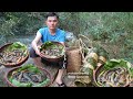 Weaving baskets to trap fish a lucky day. Robert | Green forest life