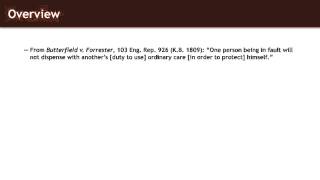 Torts Lecture Contributory Negligence Quimbee Com