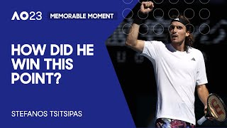 Tsitsipas Wins Point Against All Odds v Khachanov | Australian Open 2023