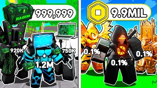 Max ROBUX vs Max CRATES in Toilet Tower Defense!