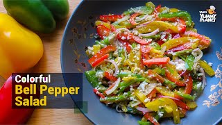 Colorful Bell Pepper Salad | ৫ মিনিটে কালারফুল সালাদ তৈরি ক্যাপসিকাম আর চিজ দিয়ে | Keto Salad Recipe