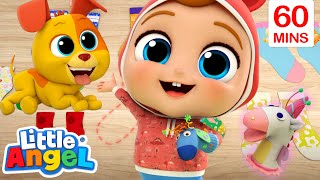 Baby John's Sock Puppet Show 🧦 | Bingo and Baby John | Little Angel Nursery Rhymes and Kids Songs