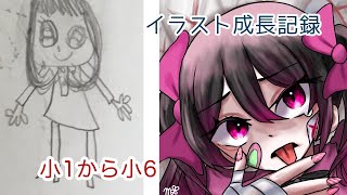 【初投稿】イラスト成長記録 小1から小6(現在)まで