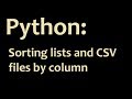 How to Sort CSV files and lists in Python