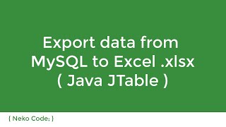 Export data from MySQL to Excel .xlsx ( Java JTable )