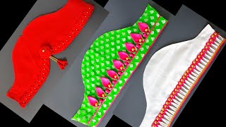 బ్యూటిఫుల్ బ్లౌజ్ స్లీవ్ డిజైన్స్|blouse sleeves design cutting and stitching|@sravanthidesigns