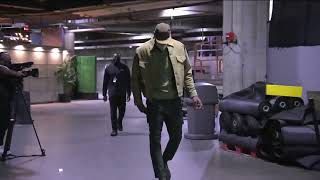 LeBron James Arrives In The Arena With A Cigar In His Hand.