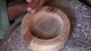 Beautiful making of a brass inlayed wooden ashtray | True craftsman in action |DIY woodturning skill