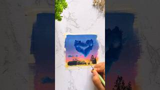 Sunset painting idea✨ #shorts #painting #easy #art #ashortaday #acrylic #tutorial #drawing #beginner