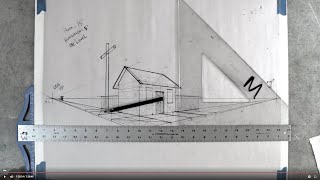 Draw A Simple House in 2 Point Perspective