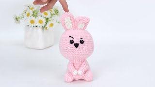 娟娟编织,可爱的BT21小兔子Step by step,easy for beginners DIY Tutorial  crochet BT21 Cooky part.1