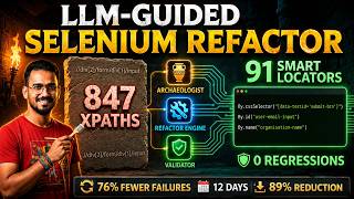 3 AI Agents. 12 Days. 847 XPath → 91 Smart Locators | LLM-Guided Selenium Refactor