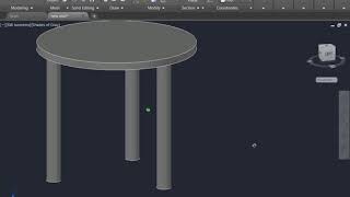 AutoCad 3D Round Table Simple