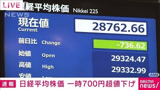 日経平均株価　一時700円超値下げ(2021年11月26日)