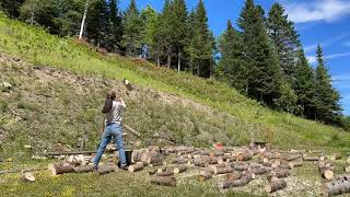 2021 Spring Splitting & Stacking Firewood Timelapse