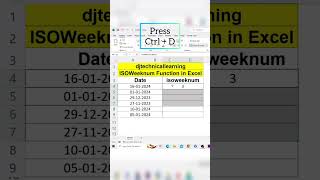 isoweeknum Function in Excel | isoweeknum Formula in Excel #exceltips #exceltech #excelfansonly