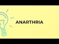 What is the meaning of the word ANARTHRIA?